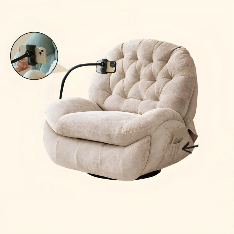 Designed with a cocooning shape and deep-cushioned comfort, the Fauna recliner brings together plush upholstery and ergonomic support in a way that suits both traditional and compact spaces.