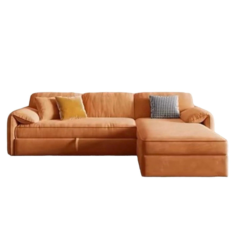 Upgrade your living space with this ultra-functional L shape sofa cum bed that transforms into a full-size sofa cumm bed in seconds thanks to its smooth pull-out mechanism