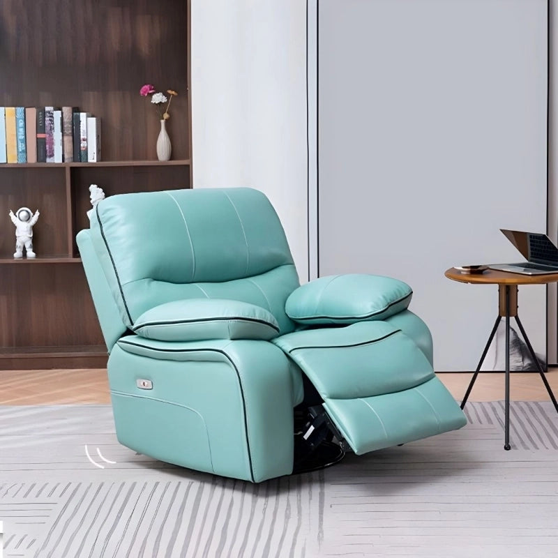 Mint green recliner chair with black piping – Custom Made to Order, recliner chair, faux leather