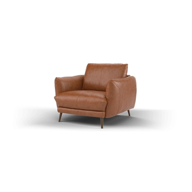 Tan leather upholstery close-up – stylish sofa design – 1 seater couch