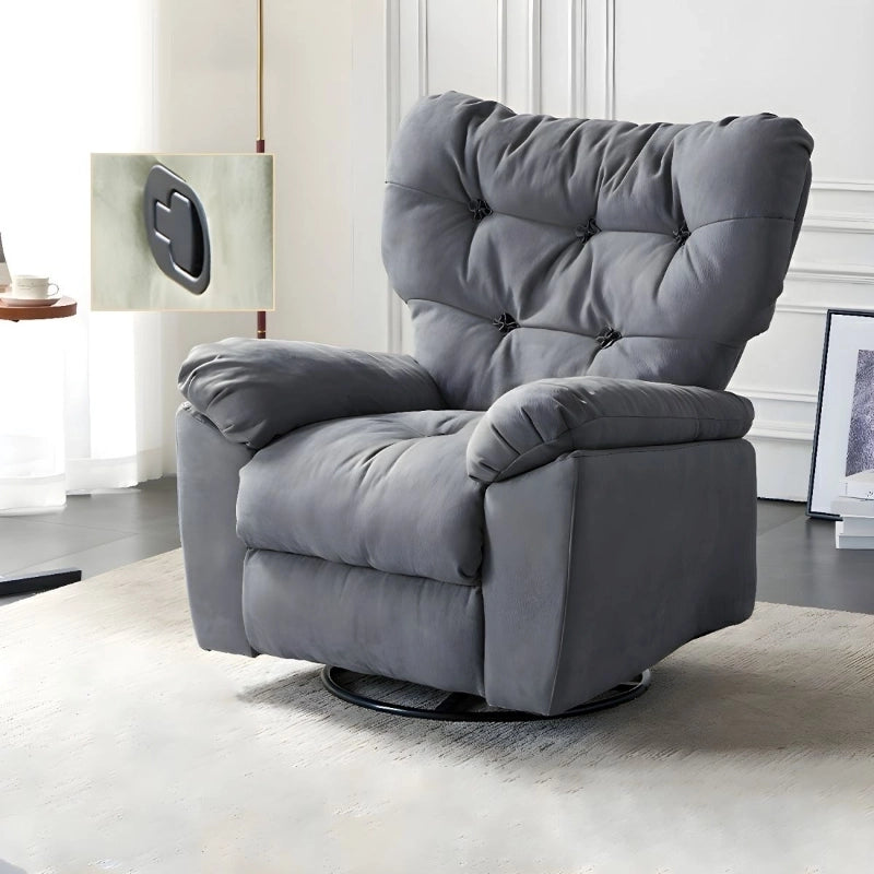 Taupe grey lounge recliner, Custom Handmade to Order, channel tufted back, matte finish