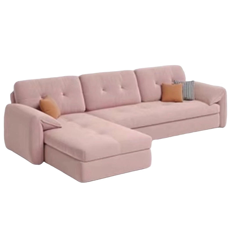 Experience the perfect blend of functionality and modern elegance with this L-shaped sofa cum bed, a smart convertible sofa bed that transforms effortlessly into a full sleeping space.