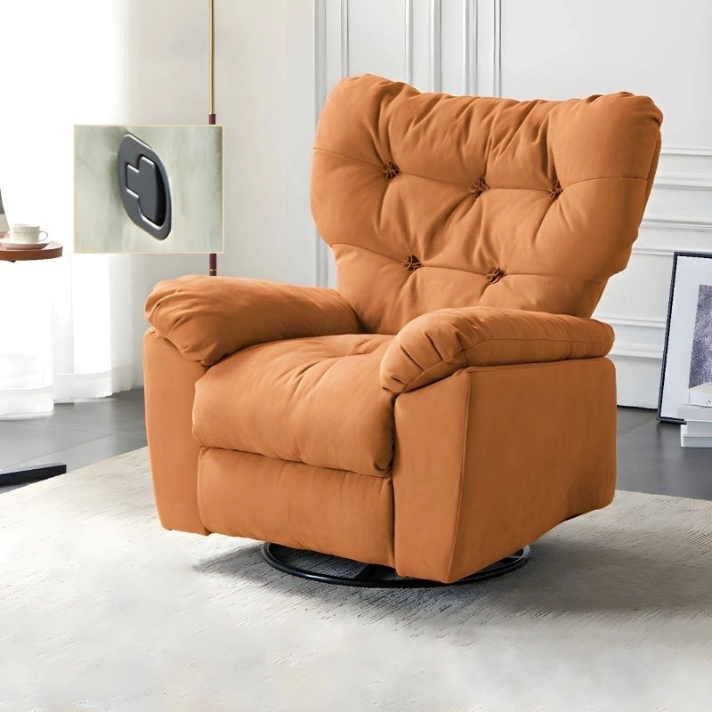 Burnt orange designer recliner, Made to Order Custom Tailored, single seat, zig-zag springs