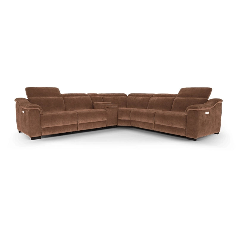 The couch and recliner arrangement adapts well to urban living rooms and home theatres, offering everything from a compact reclining chair to a sprawling sectional recliner sofa - 2+corner+console+2