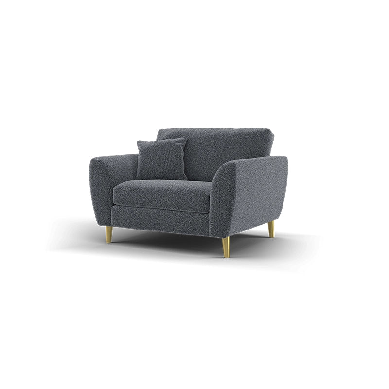 Charcoal blue corner sofa set featuring stylish sofa design and flared arms - 1 Seater