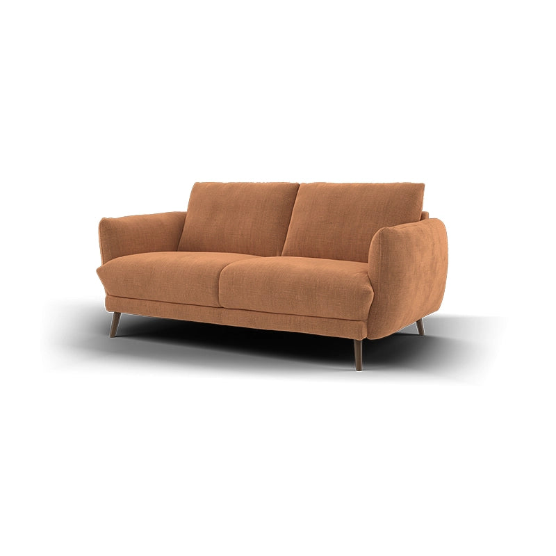 Rust tone leather with curved arms – design sofa set – 2 seater couch