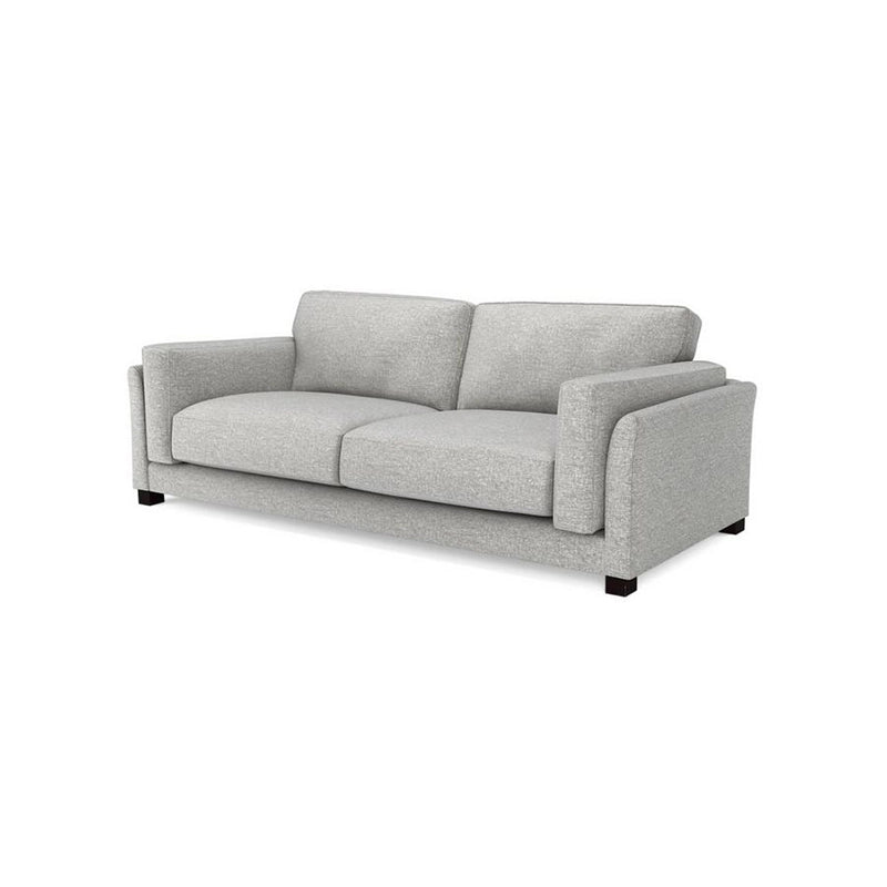 This stylish sofa set has a light footprint, medium backrest, and block wood legs—suitable for urban Indian spaces