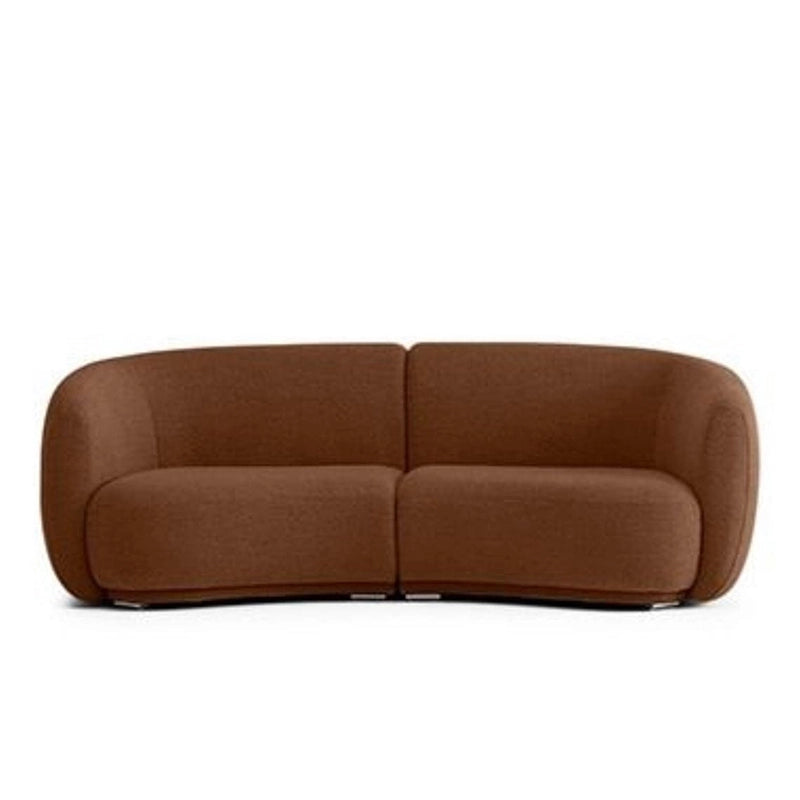 Low-profile base with rust fabric – fabric sofa, sofa set design, 2 seater configuration