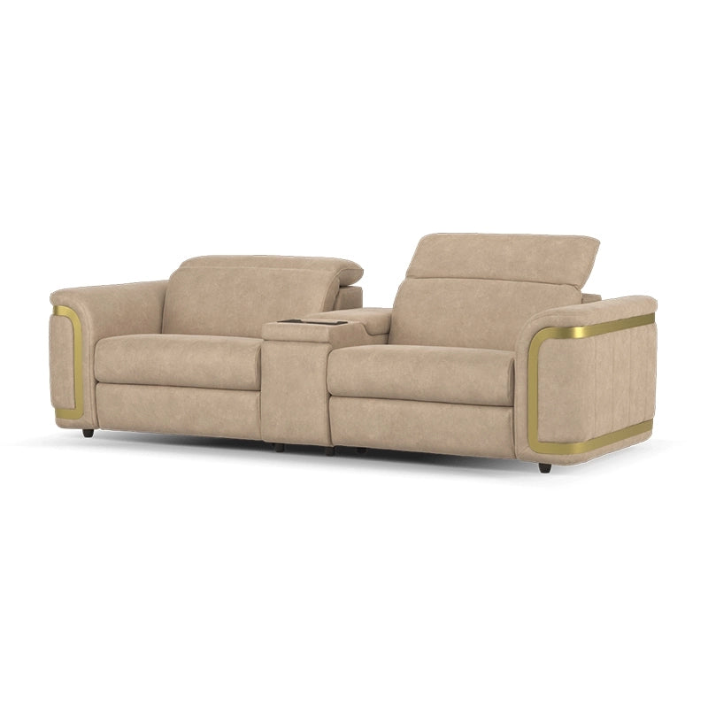 Centre console image with tray, recliner couch set, 2 seater+console recliner couch