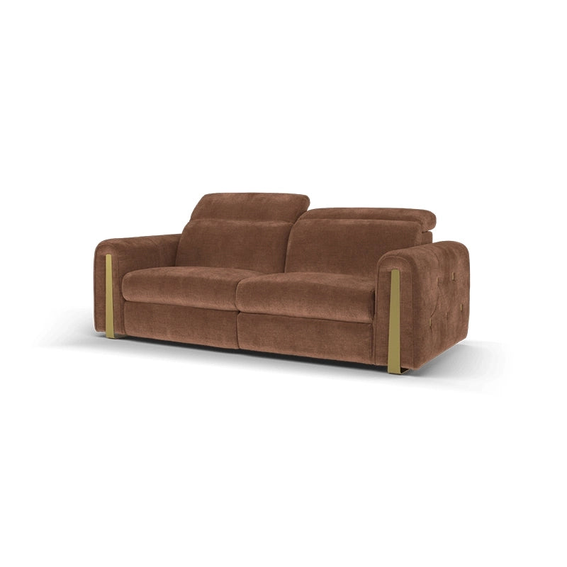 Side panel with electric controls, Custom Built to Order, Recliner chair, taupe beige - 2 seater