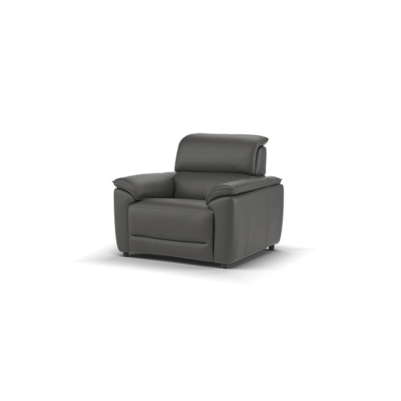Grey recliner sofa with USB charging port, recliner settee, ergonomic backrest