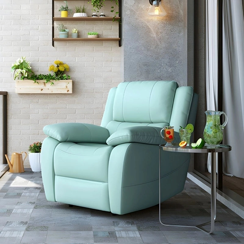 Overstuffed recliner chair in mint green Custom Designed to Order recliner chair single-seater