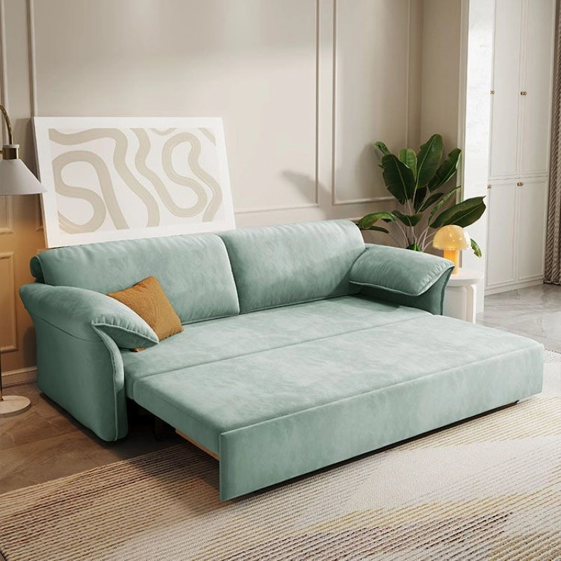  Seafoam green velvet sofa bed image with convertible couch sleeper and modern design