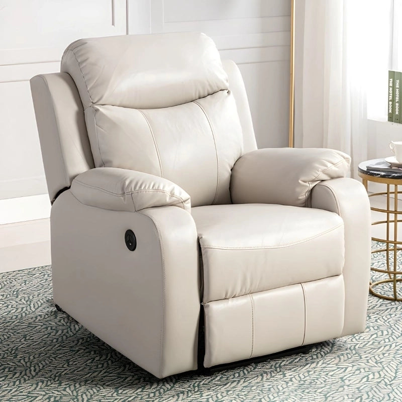 Overstuffed silhouette with side lever – recliner chair + wall-hugger + faux leather