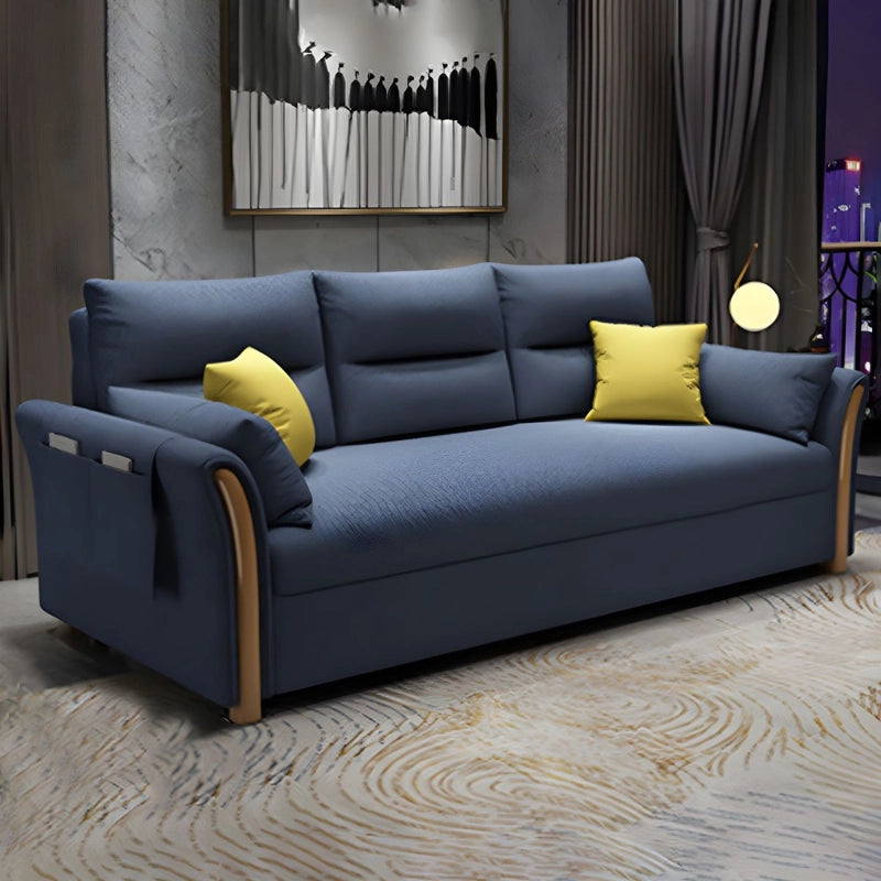 Plush navy blue sofa bed design with sofa cum bed & convertible couch sleeper style