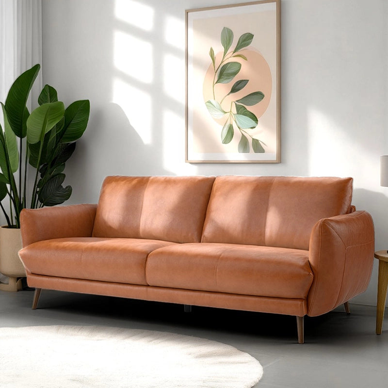 Slim tapered legs with clean stitch detail – luxury furniture store bangalore – 3 seater sofa