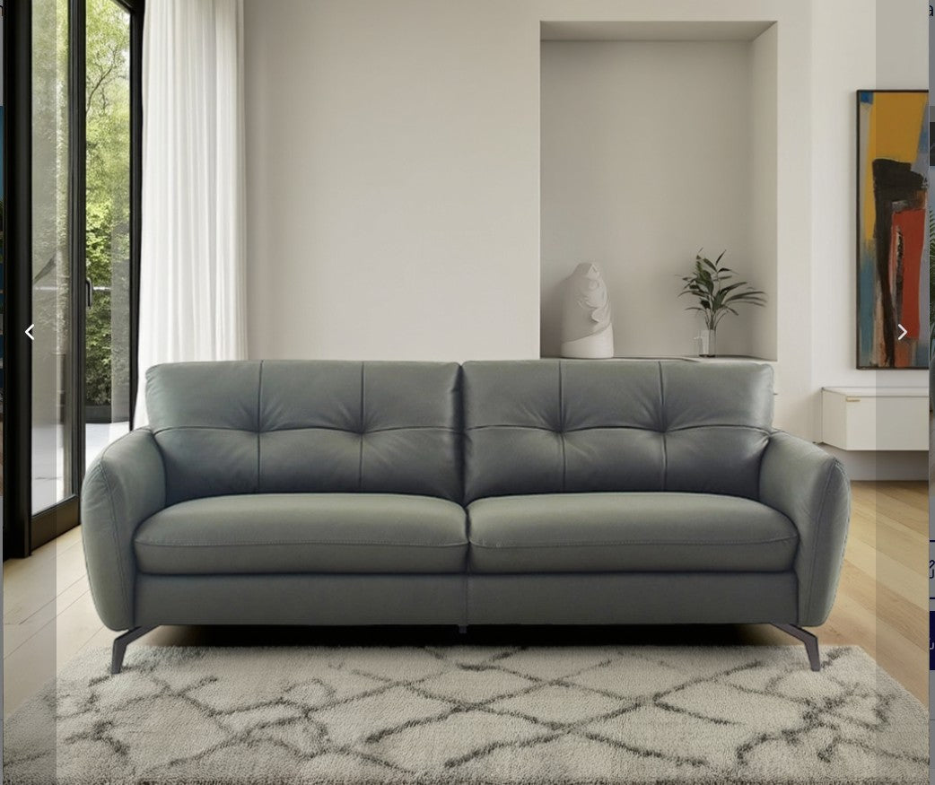 Tufted leather design with rich olive tone, pure leather sofa, designable sofa set