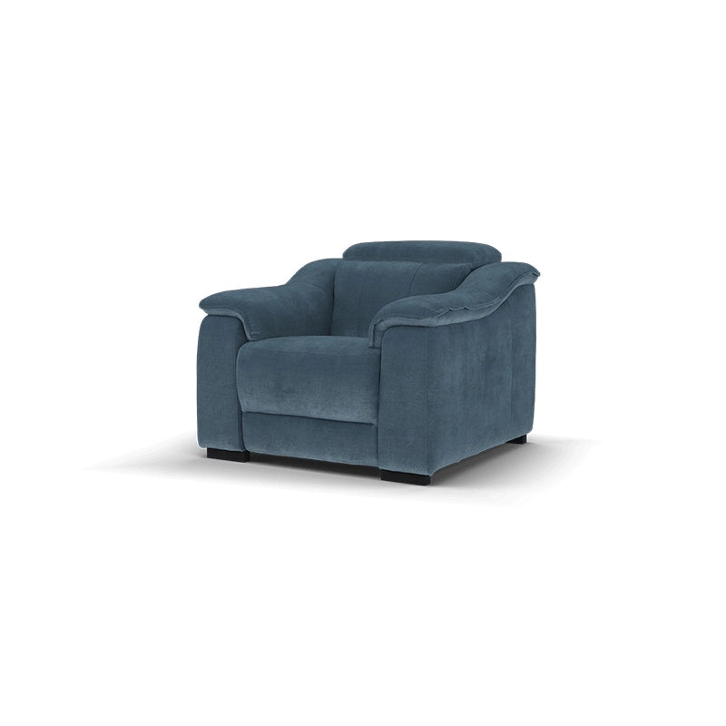 Deep blue recliner with side pocket – Recliner couch set + Custom Tailored to Order - 1 seater