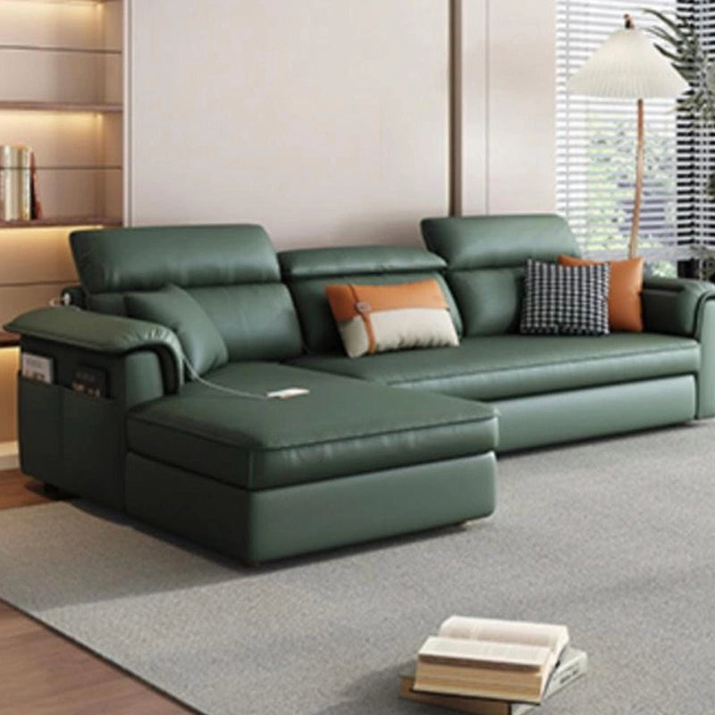 Chaise-lift storage detail, convertible sofa bed design, sofa bed couch, Nova leatherette - Green