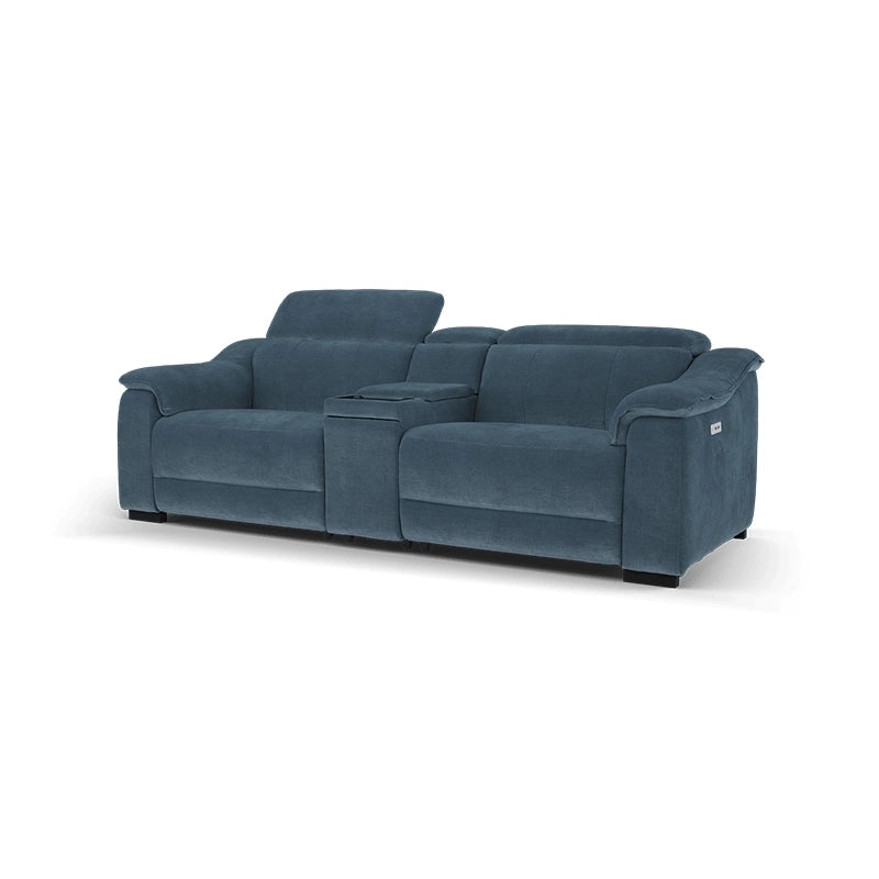 Deep blue recliner with side pocket – Recliner couch set + Custom Tailored to Order - 2+console