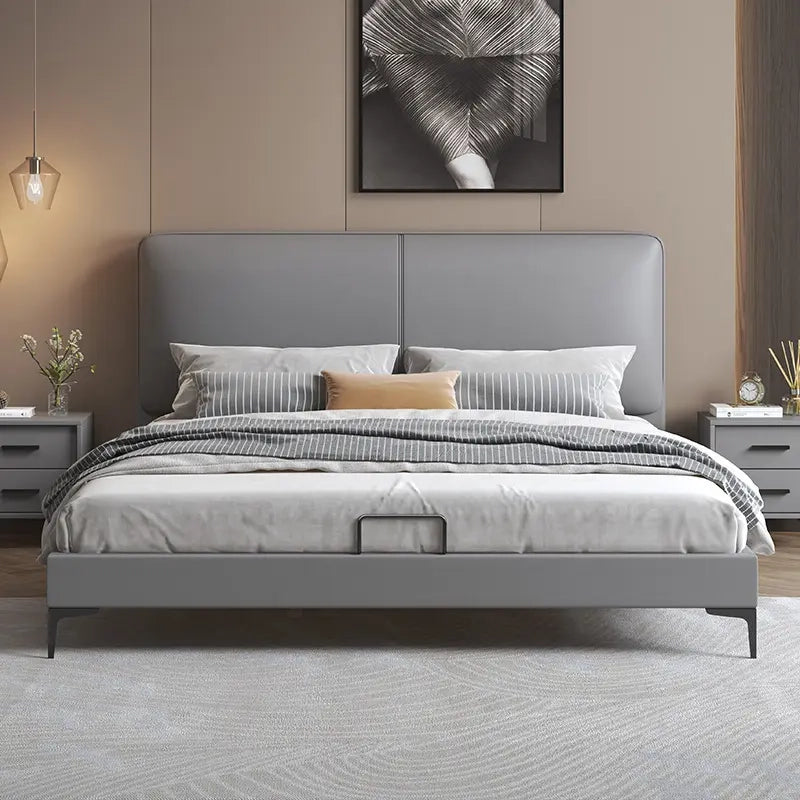 Tapered metal legs with underbed clearance, modern bed design + bed online, queen shape