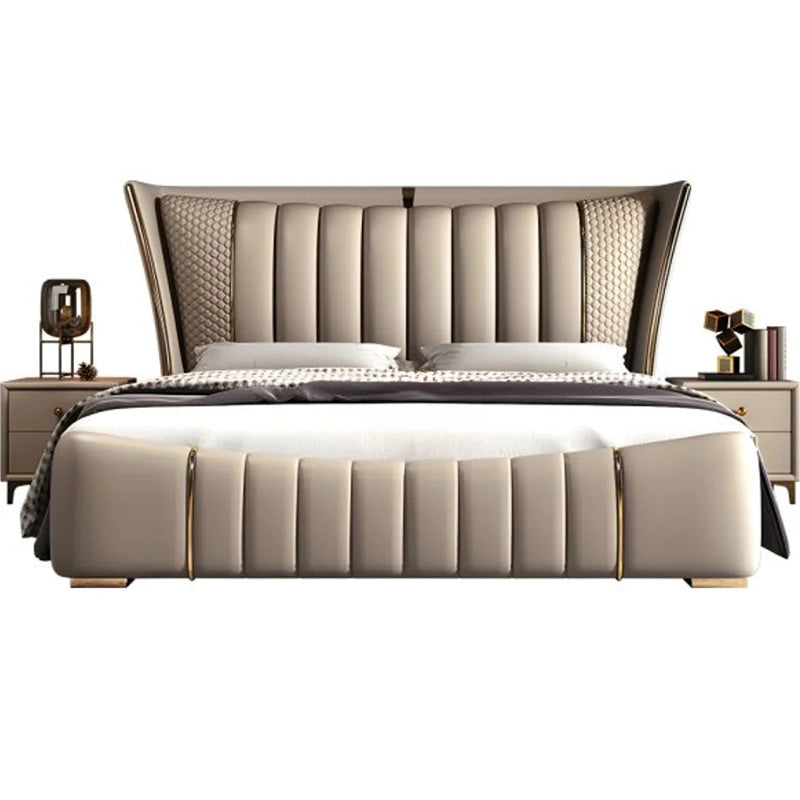 Quilted leatherette side panels and padded frame, new bed design, bed frame
