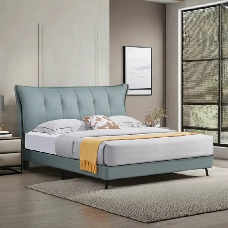 Channel tufted bed frame, cot design elegance, bed and cot in teal tone