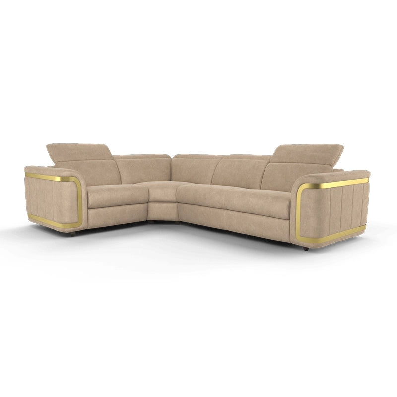 Each recliner sofa unit may feature chaise-style footrests, headrests with electric adjustability, and smart storage consoles with USB ports and cup holders - 2+corner+1 