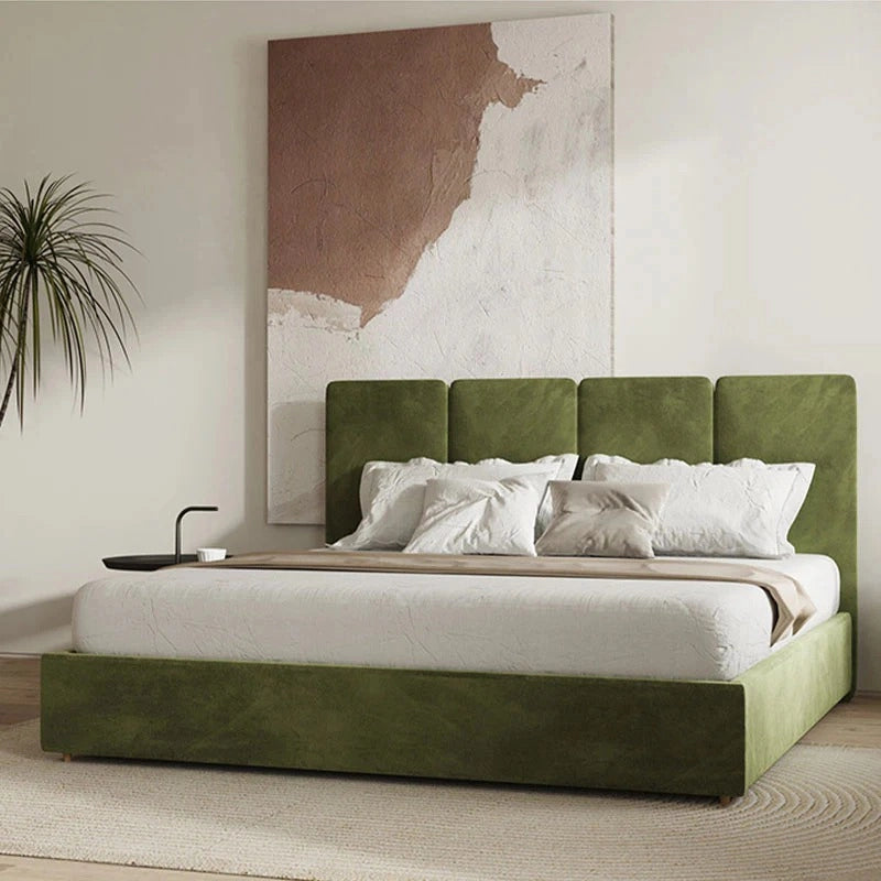 Tall padded headboard panel – modern style bed design, bed and cot