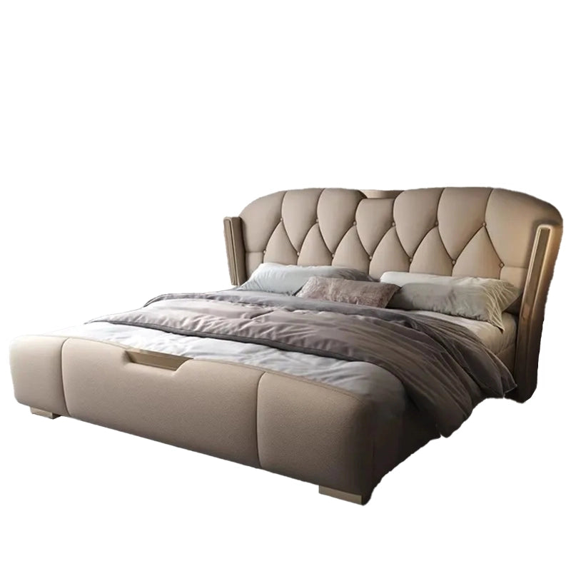 Tufted modern style bed design, bed online visual with soft Nova upholstery
