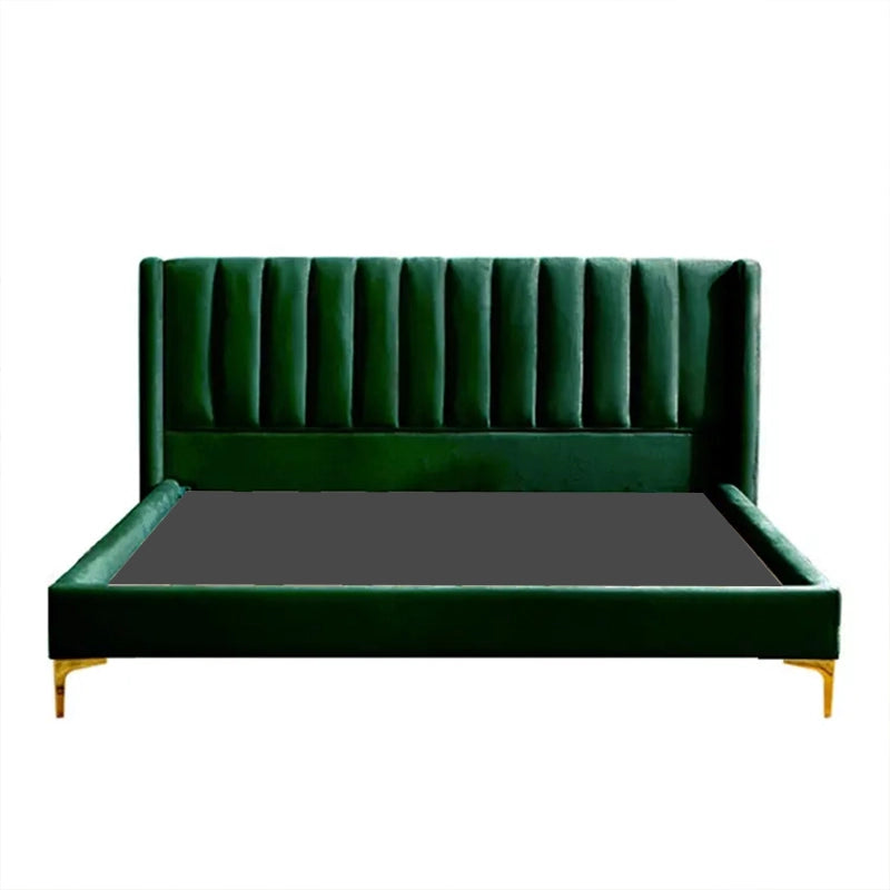 Storage lift bed in velvet finish, new bed design, master bedroom bed design