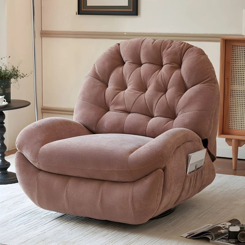 Rounded pillow arm recliner with recliner chair and couch recliner — pink