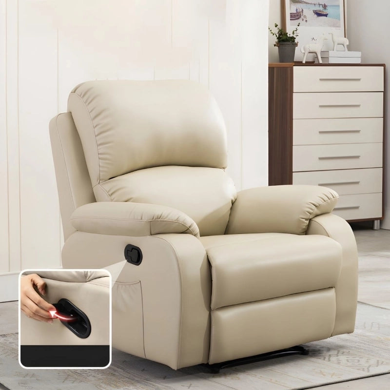 Padded backrest design detail – recliner chair, recliner sofa, beige