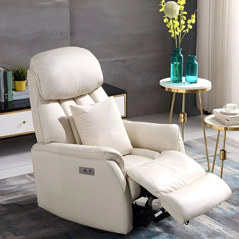 High-back electric recliner with side buttons – reclining sofa, chairs and recliners, ivory