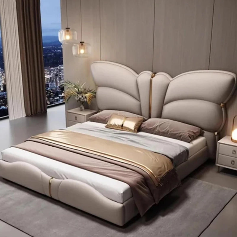 Side view showing footboard curve — modern bed design and new bed design