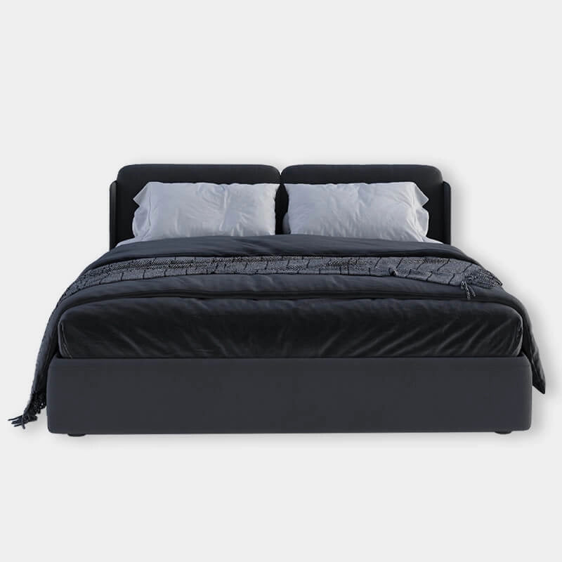 Full side profile showing cot design and master bedroom bed design silhouette