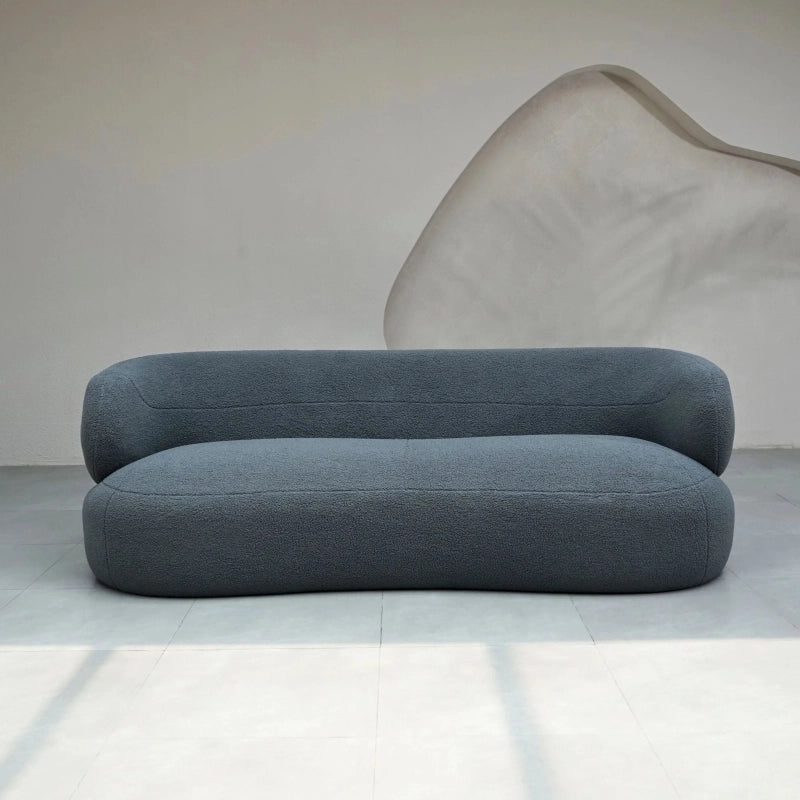 Organic form couch in soft blue with stylish sofa design and sofa design set appeal