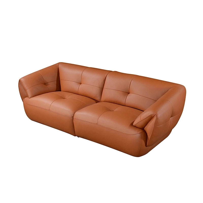 Tufted 3 seater sofa photo with burnished brown colour, stylish sofa design and living room sofa set
