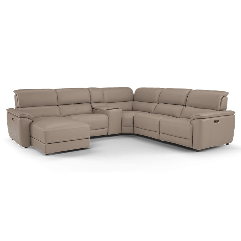 Built-in USB ports and cup holders enhance the entertainment-ready features, while finishes in sage green, ivory, navy, and grey add aesthetic range.