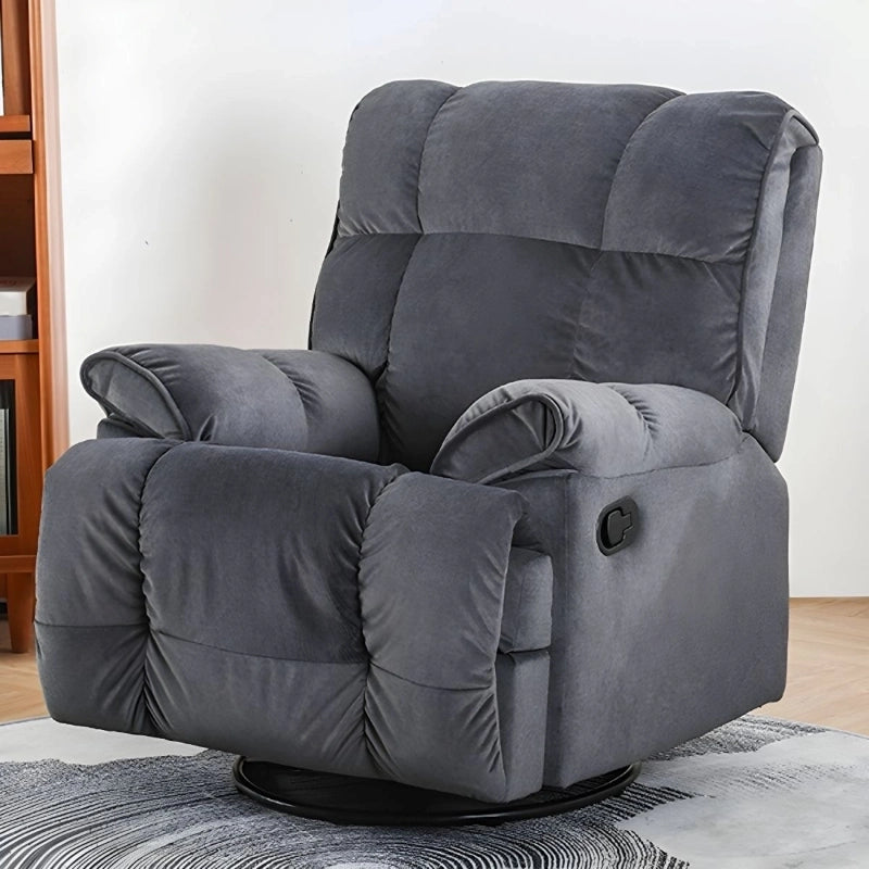 Grey microfiber armchair with pull-lever – recliner chair, sofa recliner, plush material