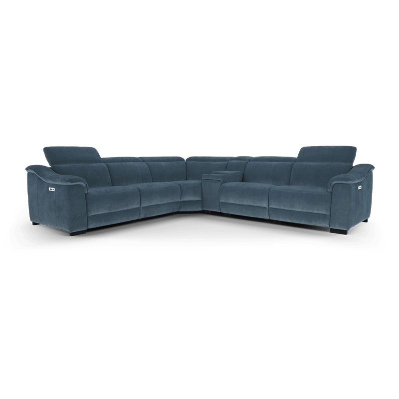 Deep blue recliner with side pocket – Recliner couch set + Custom Tailored to Order - 2+corner+console+2