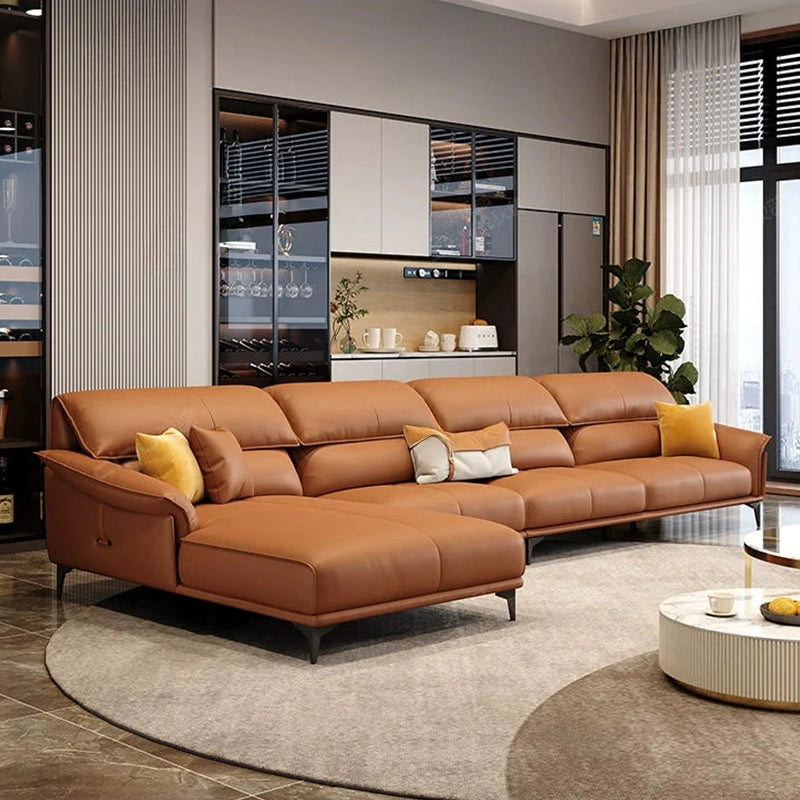 Curved-back luxury couch with black legs, stylish sofa design, living room sofa set – tan