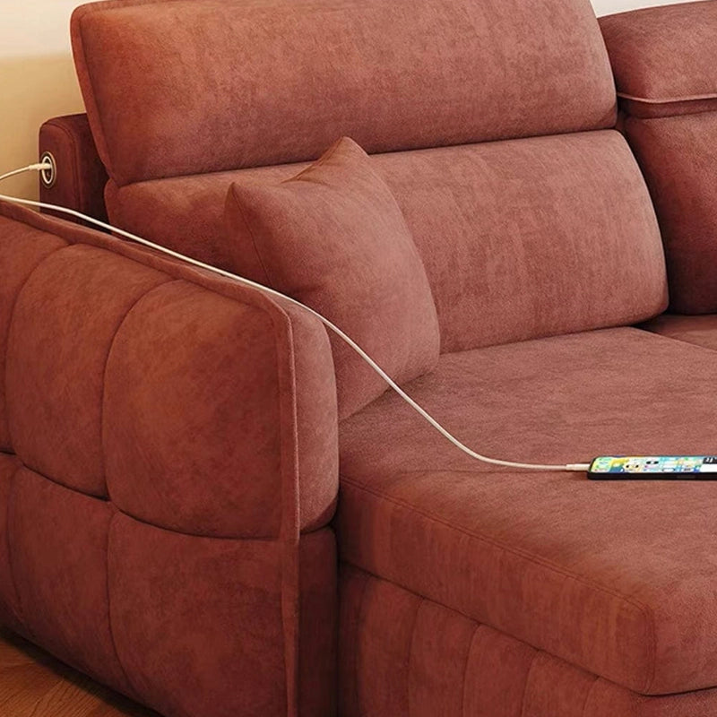 Closeup of adjustable headrests, sofa come bed, couch bed, modular set, faux leather