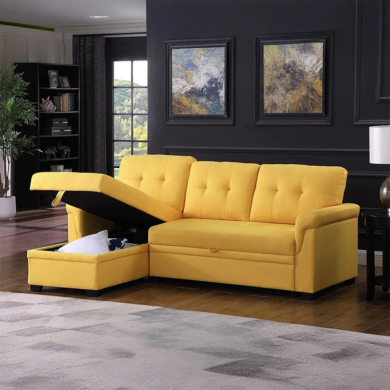 Compact l shape sofa bed – sofa bed, convertible sofa bed, fabric upholstery