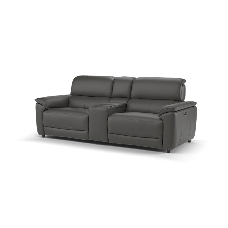 The modular shapes include 1 to 3 seaters, each featuring chaise footrests, segmented cushioning, and power actuated motion.