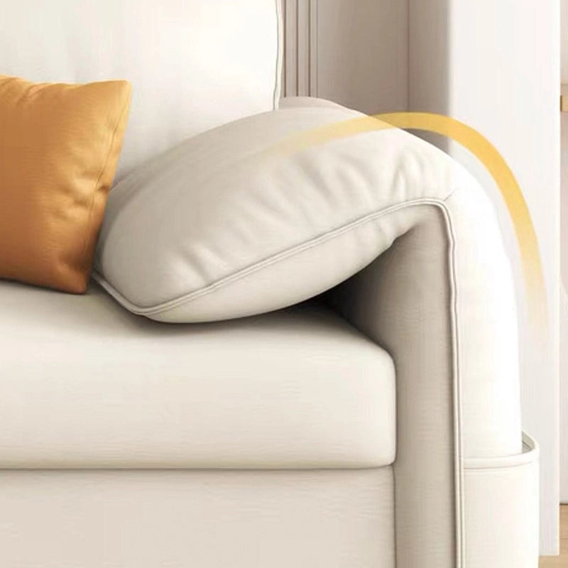 Curved pillow arms in black faux leather with sofa cum bed and couch sleeper – compact