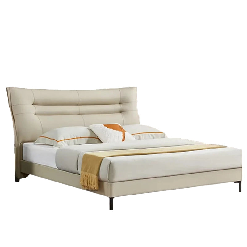 Side view showing floating look, modern bed design & bed frame silhouette