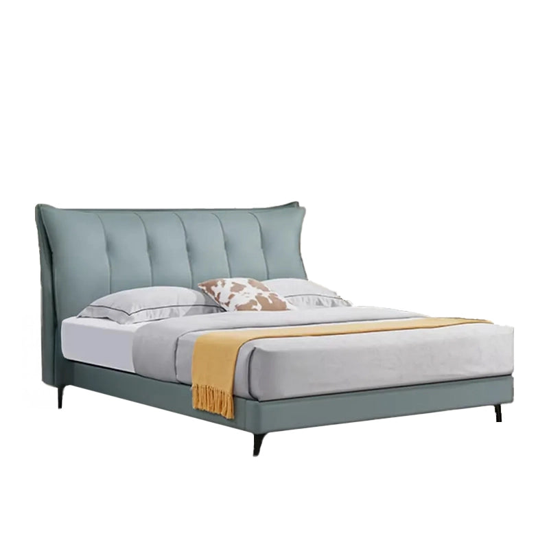 Upholstered footboard detail, modern style bed design, bed for king size proportion