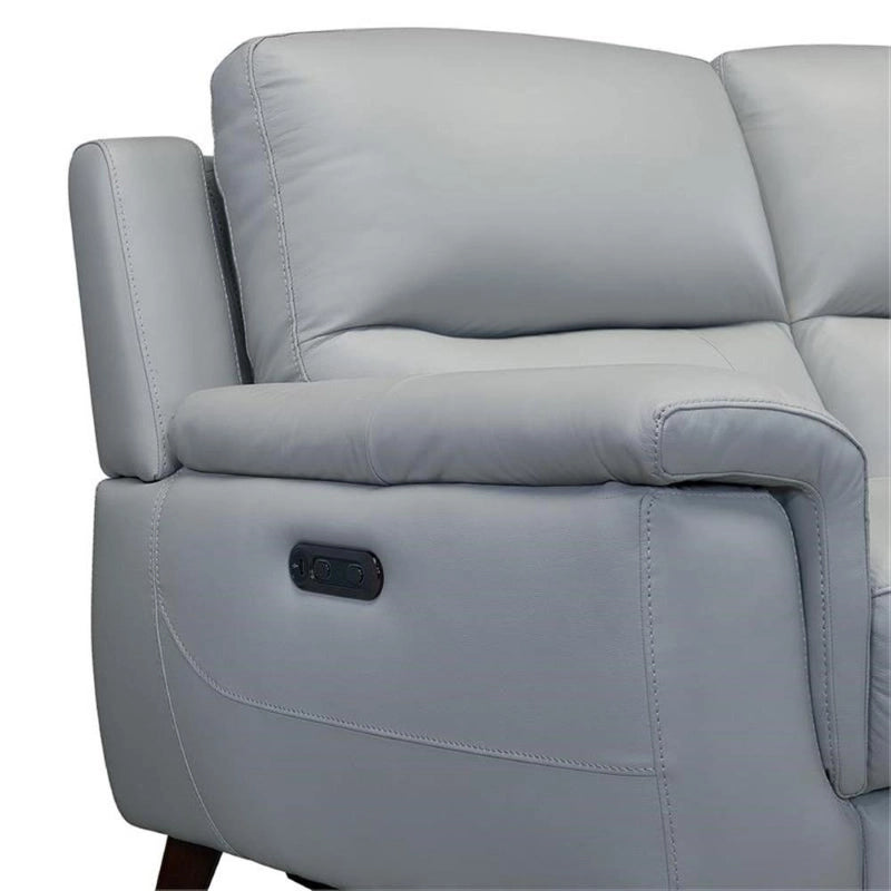 Ergonomic backrest image – pure leather couch, latest sofa design, high back, light grey