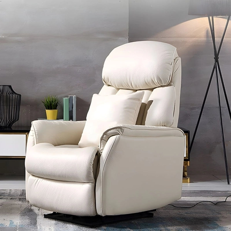 Low-profile recliner in ivory– recliner sofa, sofa recliner, ivory